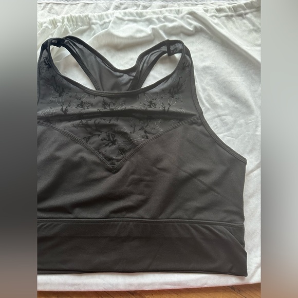 Betsy Johnson Performance Black & Mesh Racerback Sports Bra - Picture 3 of 8